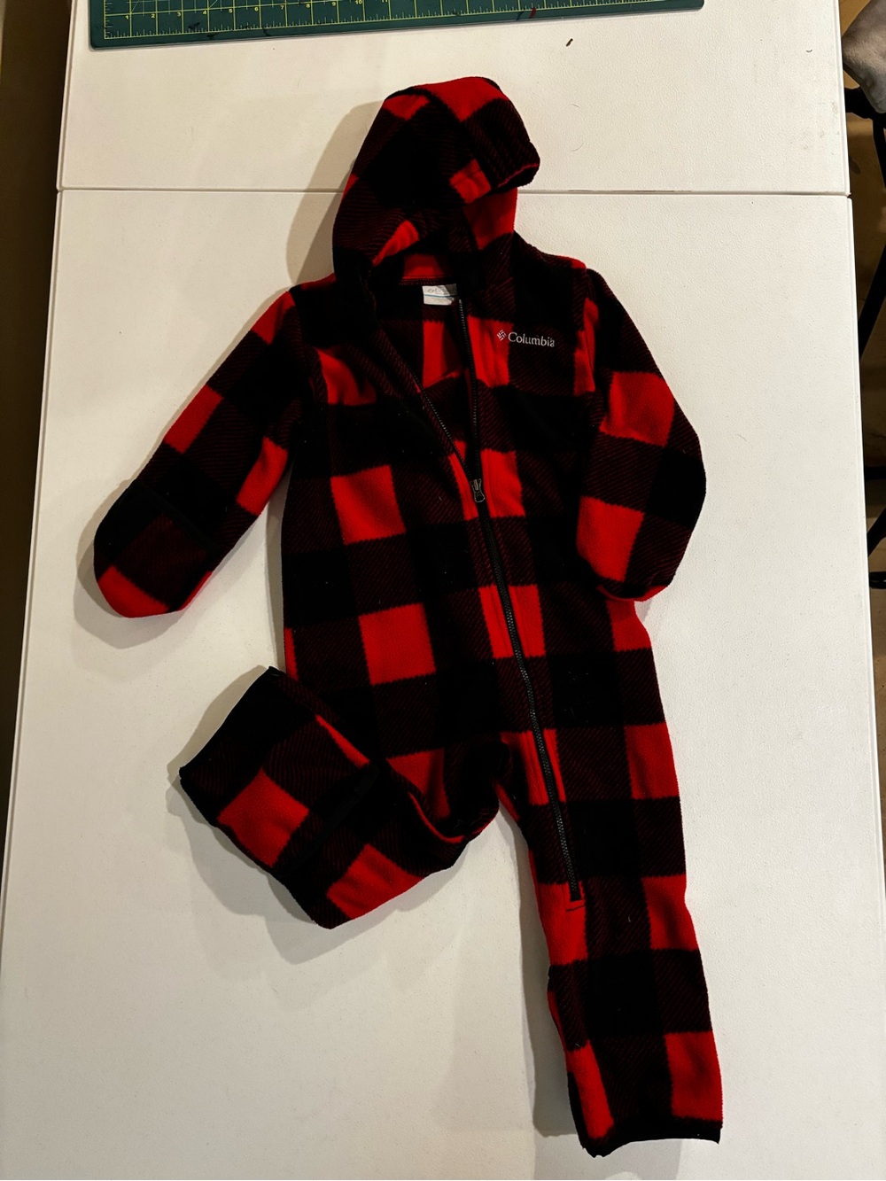 Columbia Red and Black Buffalo Plaid Hooded Fleece Sleep Sack